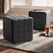 Baxton Studio Elladio Dark Grey Upholstered Tufted Cube Ottoman, PK2 156-9298 - alternate 6